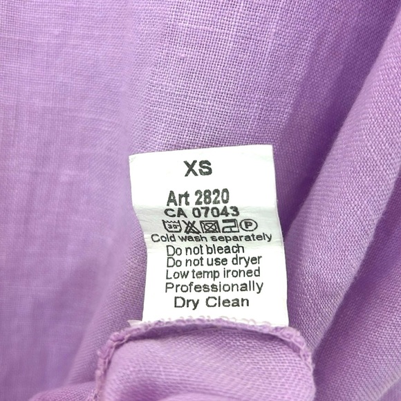 Terzo Millennio Linen Dress Made in Italy Size XS Lilac Purple Resort Vacation - Picture 10 of 10